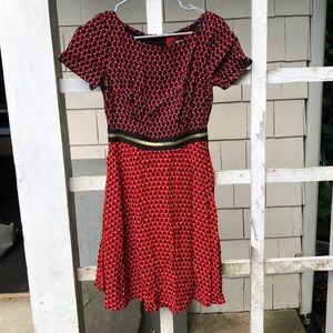 Red bunny print Maeve A-line dress